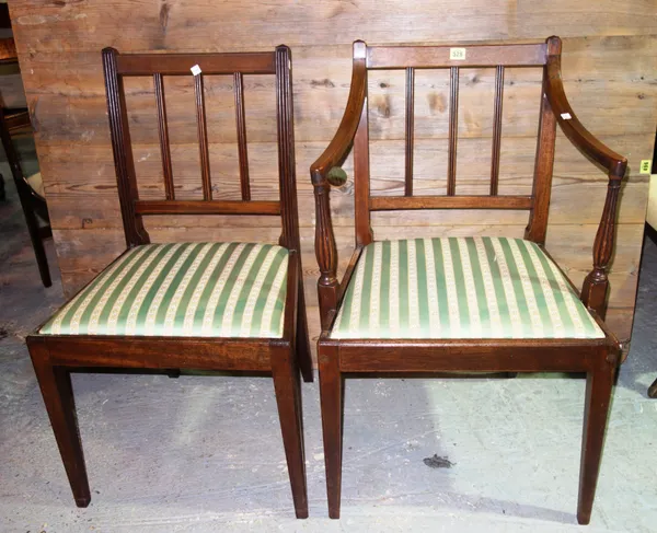 A set of six 19th century dining chairs, (6).   I7