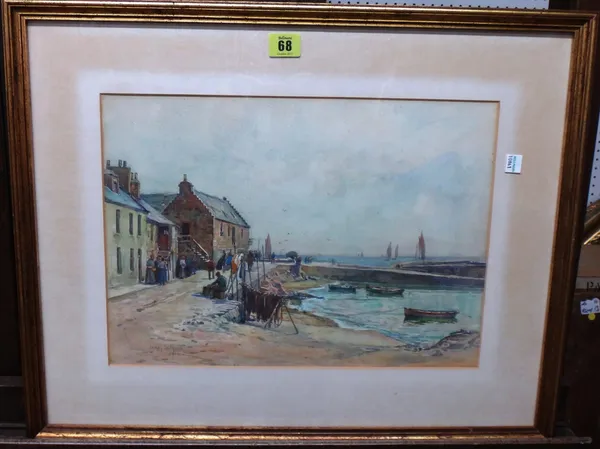 James Gilmour (fl.1885-1907), Fishing village, watercolour, signed and dated 1912, 28cm x 40cm.    H1