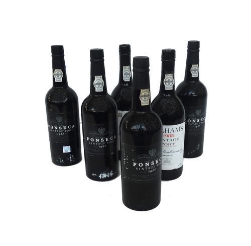 Six bottles of port, comprising; four Fonseca 1985 vintage, and two Grahams 1985 vintage, (6).