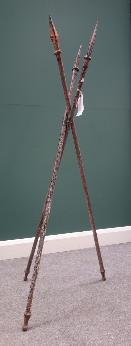 An unusual French cast iron trailer hitch cast as a rabbit and detailed 'Denico Julien Du Sault', 43cm long, a cast iron adjustable shoe horn with woo