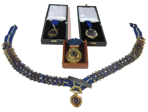 Chairman of the Electrical and Electronics Sales Association; a collar of office and a gilt metal badge of office, together with a silver, metal and e