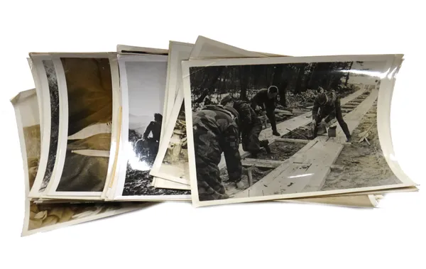 WORLD WAR 2 - Weimacht;  approx. 50 press photos. approx. 13 x 18cms., by Hitler's sometime official photographer, Heinrich Hoffman; includes entrench