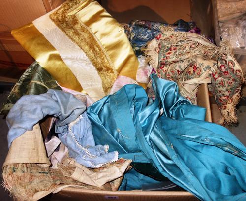 Textiles; a large quantity of 19th century and later off-cuts of material in various colours and sizes, (qty).   S4B