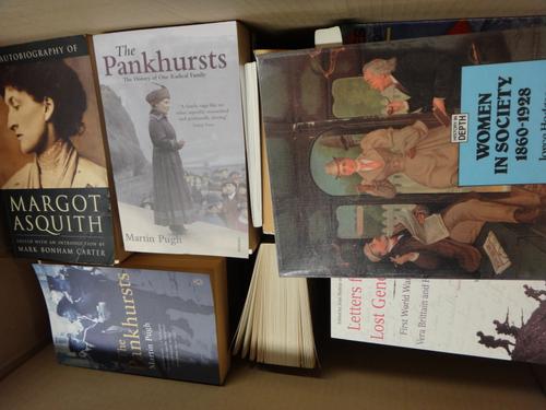 WOMENS STUDIES - a large, mostly modern collection; comprises both clothbound & paperback books.  *  of some literary interest, but principally their