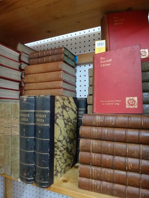 OLD LEATHER & CLOTH - 3 sets, comprising: Hume's History of England (13 vols., 1820); Dickens's Gadshill Edition (36 vols., 1897-1908); Scott's Waverl