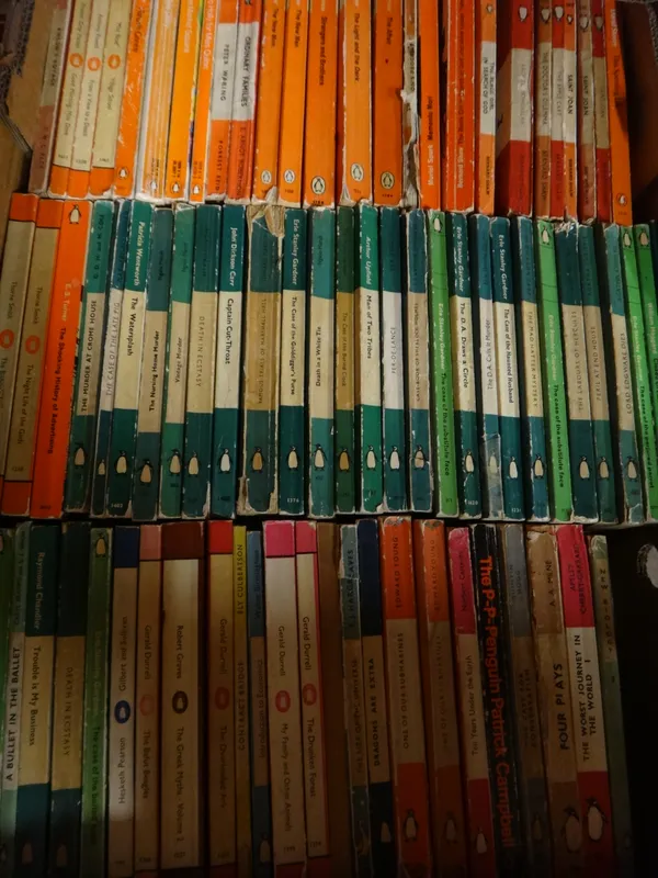 PENGUINS - a mostly 'Orange' selection (British novels); with some 'Green Crime', & a few miscellaneous others.