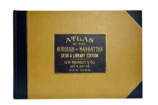 ATLAS OF THE BOROUGH OF MANHATTAN, City of New York. Desk and Library Edition.  191 colour plans & 4 coloured index maps, with letterpress title & (4)