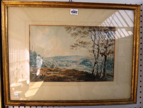 George Barrett (1732-1784), View in the park at Gibside, the seat of Lord Strathmore, watercolour, 24cm x 36cm.