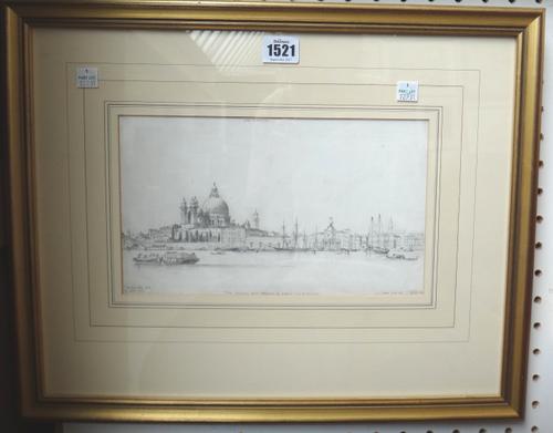 Edward William Cooke (1811-1880), The Salute and Dogane from Giudecca, pencil, signed, inscribed and dated 1877, 15.5cm x 26cm.