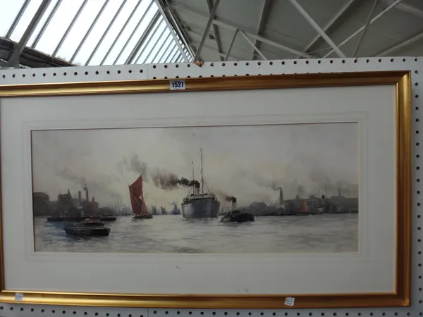 Willim Henry Pearson (19th/20th century), Millwall, watercolour, signed and inscribed, 26cm x 69cm.