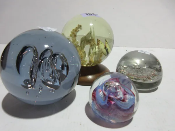 Glass paperweights, mainly of spherical form, including Caithness, Langham and others, (qty).   S3M