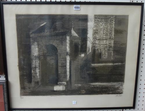 John Piper (1903-1992), Westminster I, lithograph, signed and numbered 55/100, 44cm x 58.5cm. DDS