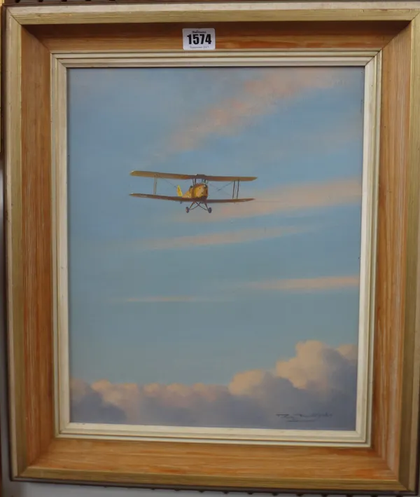 Roy Nockolds (1911-1979) Evening flight, oil on board, signed, inscribed on reverse, 36cm x 29cm. DDS