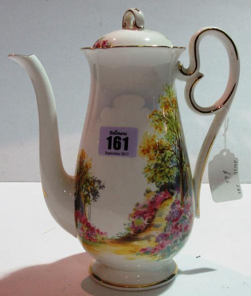 Ceramics, comprising; a Shelley England's Charm six piece coffee service, comprising; six cups, six saucers, a coffee jug, cream jug and sugar bowl an