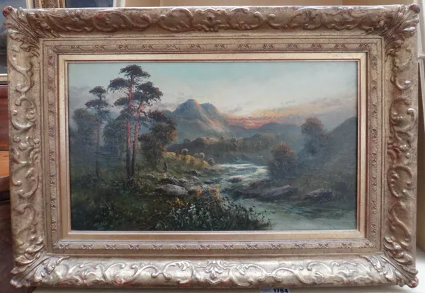 Frank Hider (1861-1933), A mountain stream, oil on canvas, signed, 29cm x 50cm.