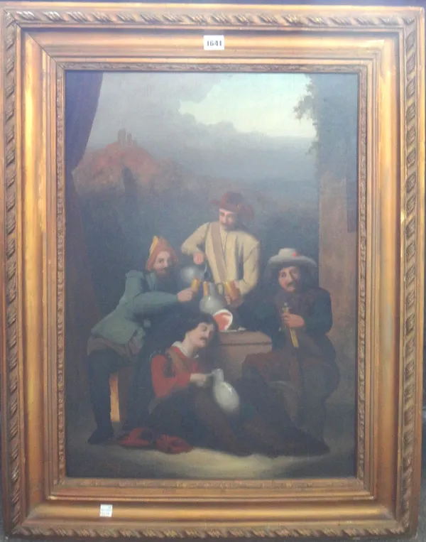 Frederic Kupper (19th century), Drunken revelers, oil on canvas, signed, 64cm x 46cm.