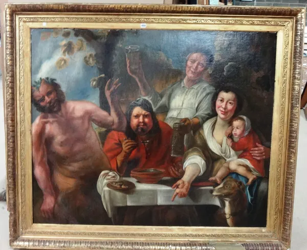 After Jacob Jordaens, A Bacchanalia, oil on canvas, 123cm x 151cm.