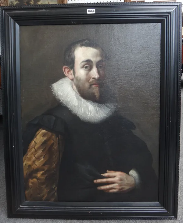 Circle of Hans von Aachen, Portrait of a gentleman, oil on canvas, 75cm x 58cm.