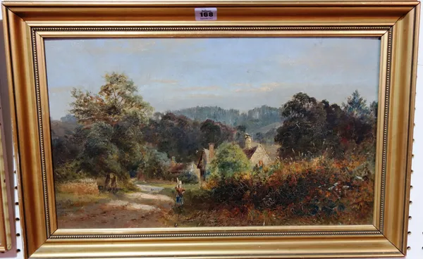 English School (late 19th century), A country landscape, oil on canvas, 29cm x 50cm.  D1