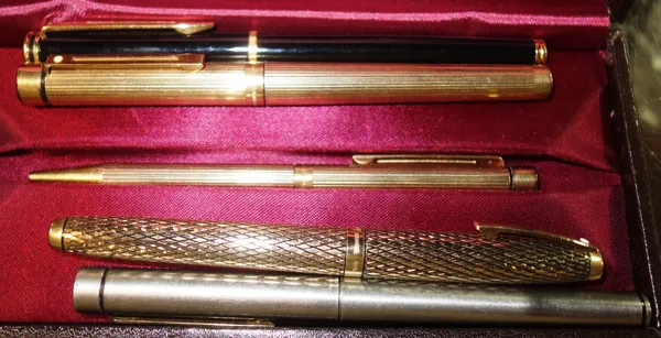 Pens, comprising; a gold plated Sheaffer, a Waterman's pen and three further Sheaffer pens, (5)  CAB