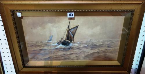 W.H. Pearson, A fair wind; Running for port, a pair of watercolours, both signed and inscribed, each 25cm x 49cm, (2).   D1