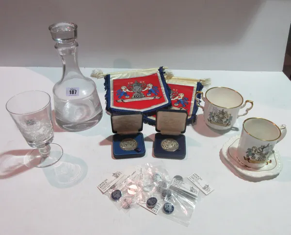 Wembley memorabilia, including cups, drinking glasses, medals and sundry, (qty).  S9M