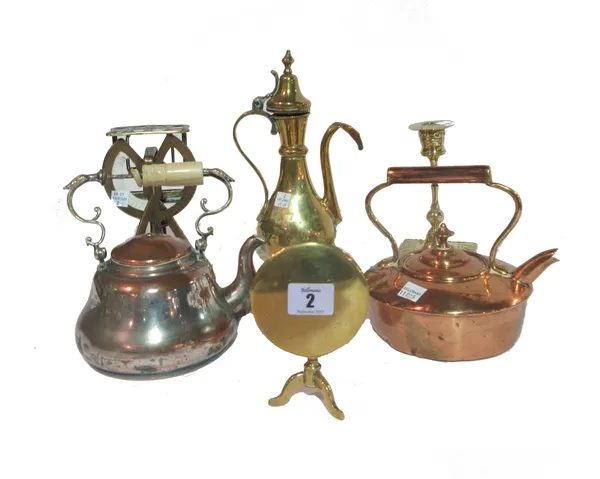 Metalware and brass collectables, including; postal scales, a chestnut roaster, candlesticks and sundry, (qty).   S12T