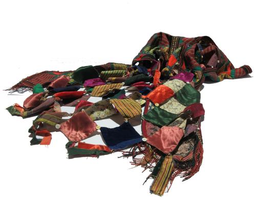 Textiles; an early 20th century Turkish patchwork wall hanging.   S4M