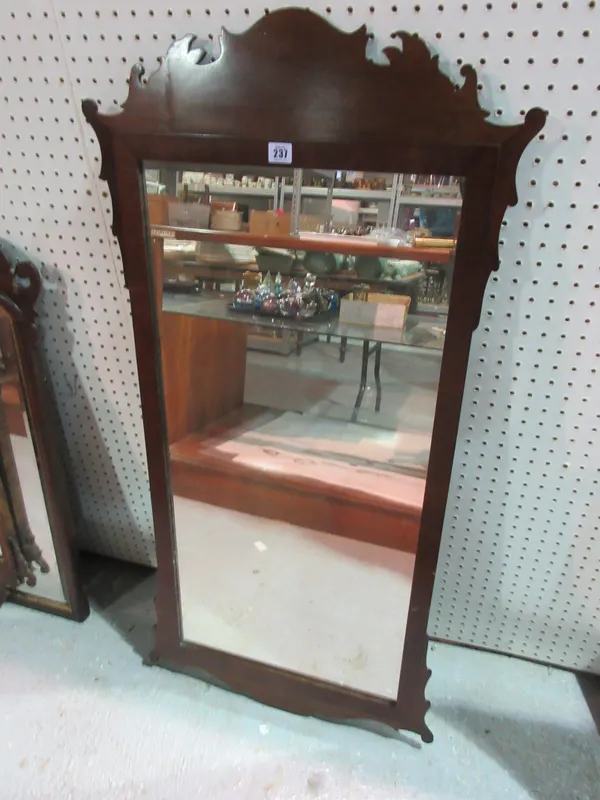A 19th mahogany fret cut pier mirror, 60cm wide x 120cm high.   A4