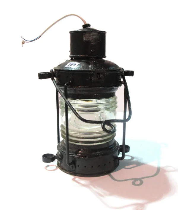 Ipson Lawrence, Glasgow; a 19th century black painted metal lantern. CAB
