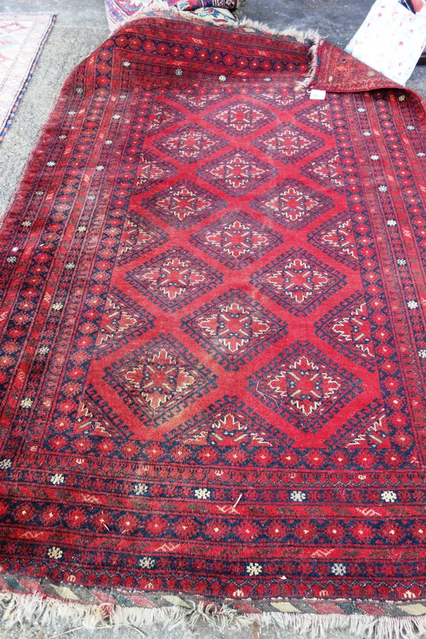 An Afghan rug, 232cm x 155cm. D5