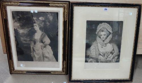 A group of six engravings and mezzotints of portrait subjects after Sir Joshua Reynolds and others, (6). H11