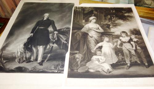 A group of assorted mezzotints and engravings including works after Reynolds, Hoppner, MacBeth Raeburn and others, all unframed (qty). E6