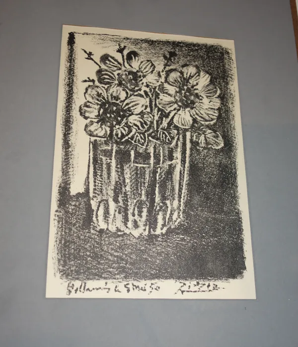 After Picasso; Fleurs dans un pot, print, unframed, 26cm x 17cm.    CAB