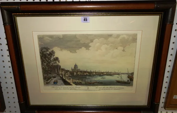 After Bowles, Views of London, a group of four engravings, each 26cm x 40cm, (4).   J1