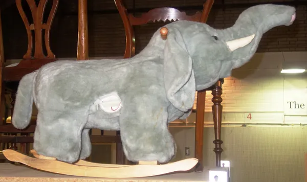 JUNGLE ROCKERS; a 20th century rocking elephant, 92cm wide.  G4