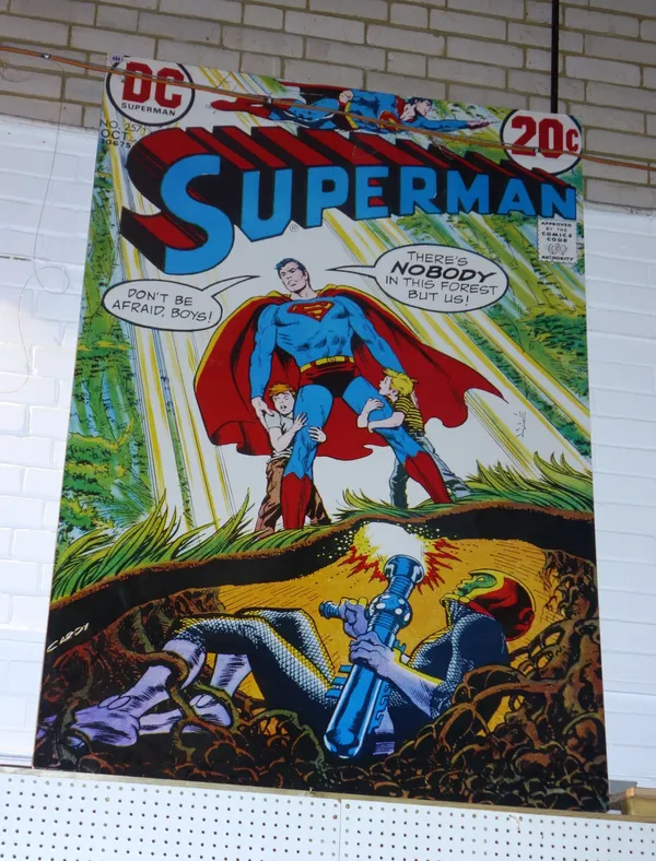 DC Comics; a pair of Superman posters, 127cm wide x 188cm high, (2).   A7