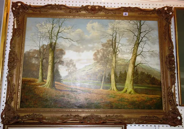 David Mead (20th century), Near Arundel, Sussex, oil on canvas, signed, inscribed on reverse, 59cm x 90cm.  J1