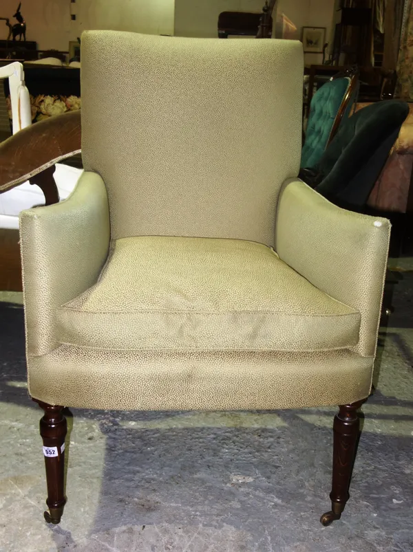 A Regency style faux shagreen upholstered armchair, 70cm wide.  L5
