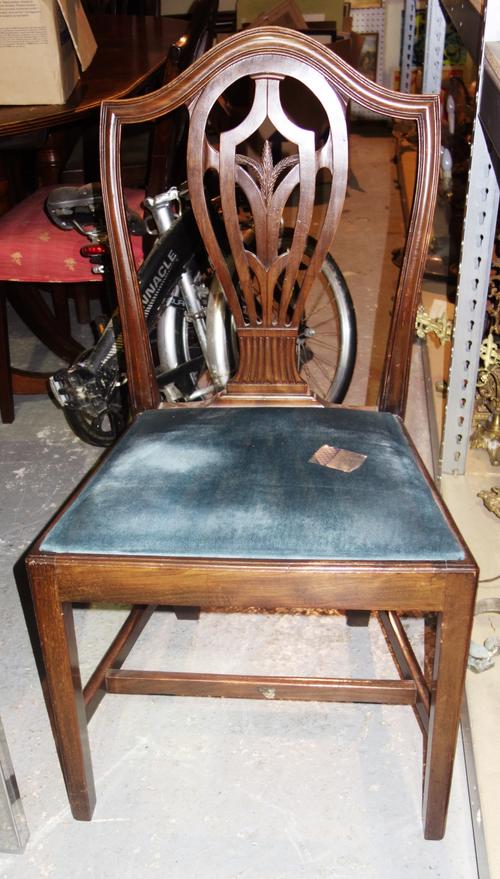 A matched set of nine 20th century shield back dining chairs, (9).  K3