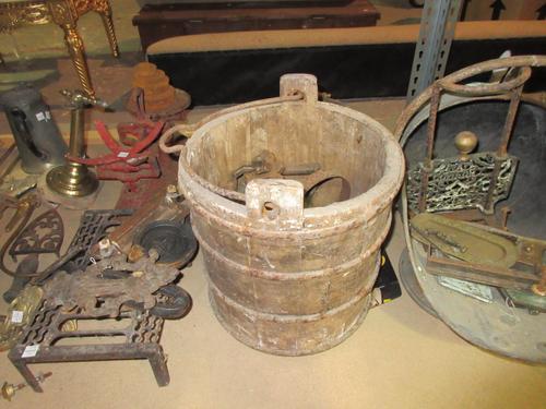 A group of 19th century and later letter box mounts, door knockers, weighing scales and sundry, (qty).   S6B