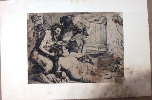 Hendrick Goltzius (1559-1617), Pygmalion and Galatea, engraving, 31.5cm x 21.5cm.; together with two further engravings by other hands, all unframed.(