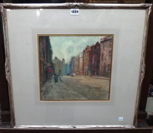 Nathaniel John Hughes Baird (1865-1930), Mortimer Street, London, watercolour, signed with monogram, 27cm x 28cm.
