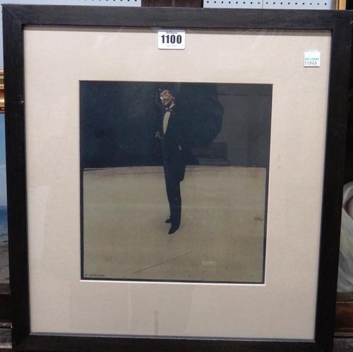 William Nicholson (1872-1949), James McNeil Whistler, colour lithograph after the woodcut, 24cm x 22.5cm.DDS