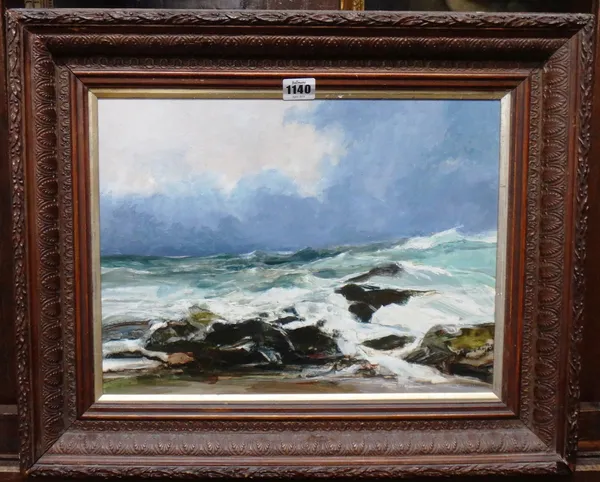 Paul Gaisford (b.1941), The sea, oil on board, signed on reverse, 29cm x 40cm. DDS