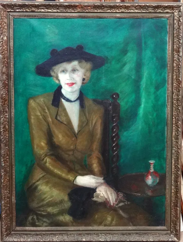 E. M. W. Von (20th century), Portrait of a lady, oil on canvas, signed and dated 23.3.33, 101cm x 73cm.