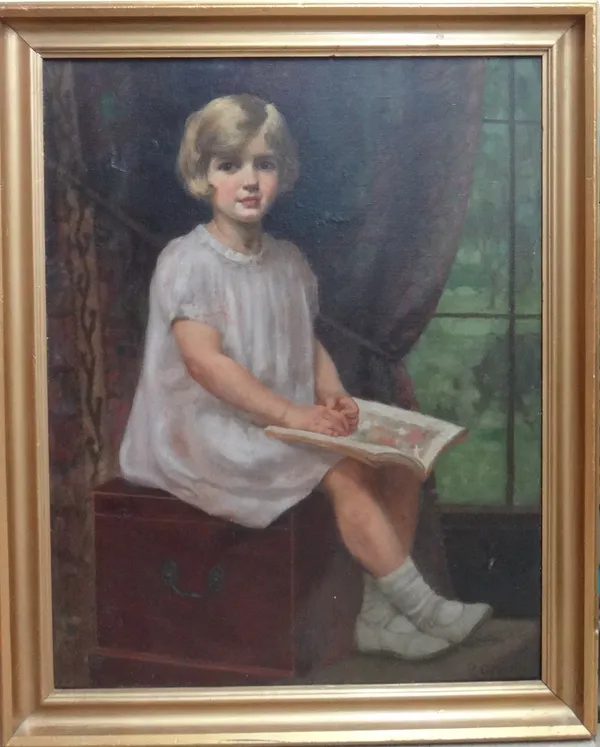 English School (early 20th century), Portrait of a young girl, oil on canvas, 91cm x 71cm.
