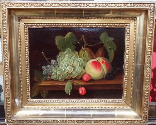 Dutch School (19th century), Still life of fruit, oil on panel, bears an indistinct monogram and date, 22cm x 29cm.
