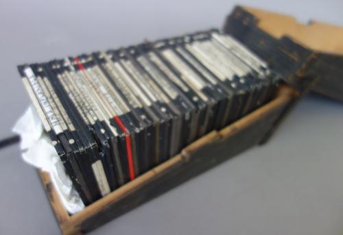A quantity of three inch magic lantern glass slides, early 20th century, depicting various war ships and docks from Her Majesty's fleet, cased, (appro