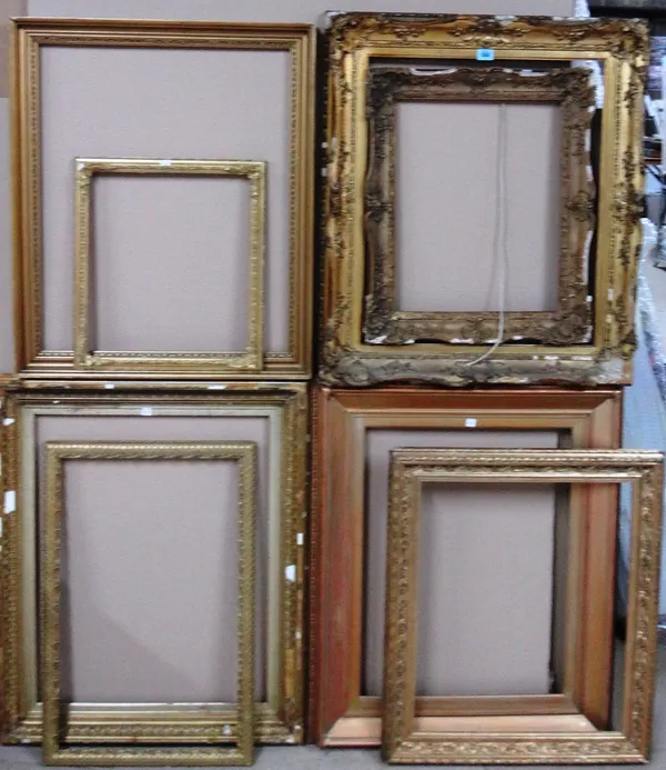 A group of ten 19th century gilt plaster picture frames, various sizes, (10).  CAB